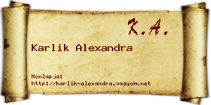 Karlik Alexandra névjegykártya