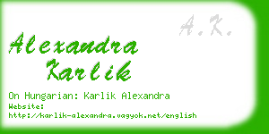 alexandra karlik business card